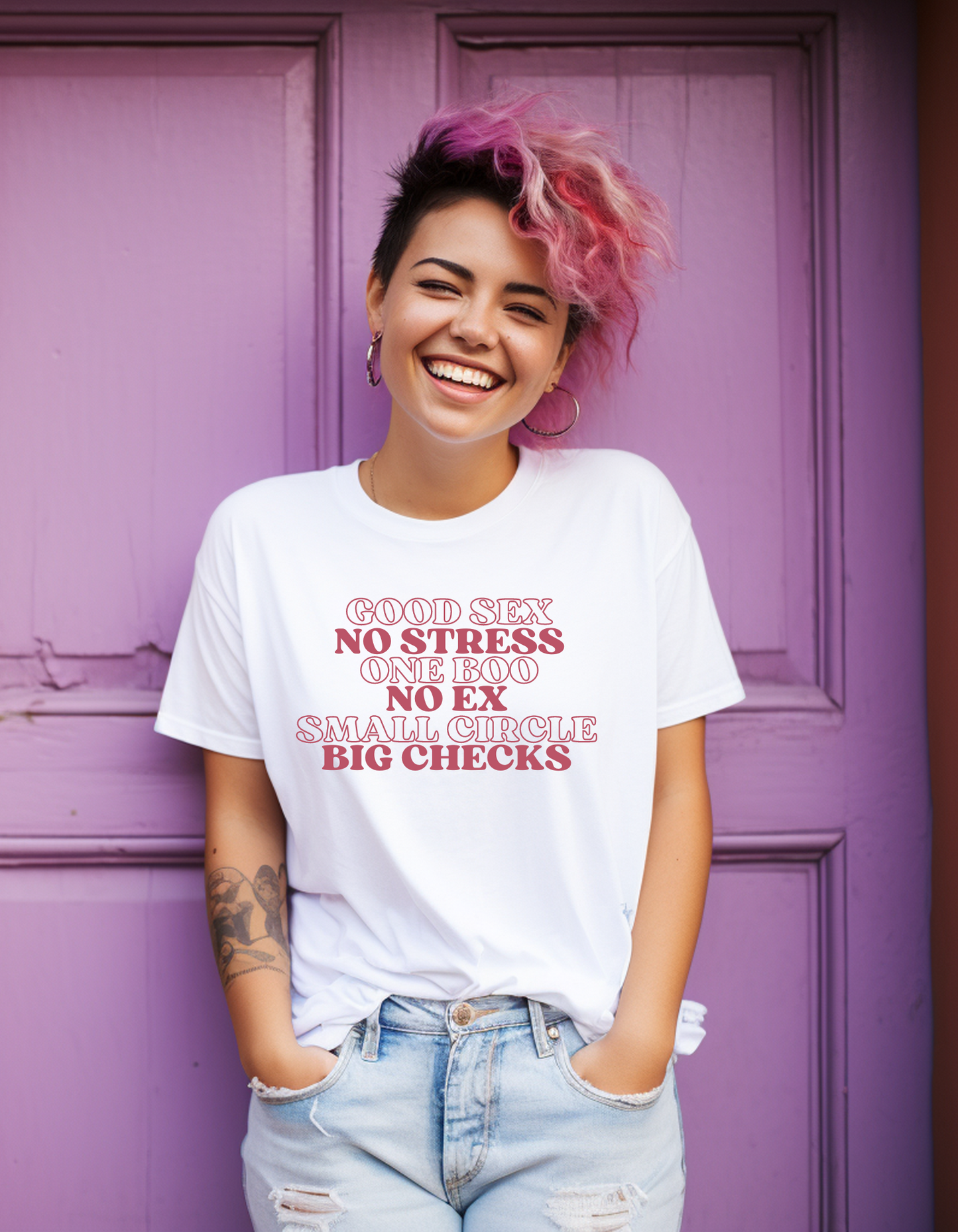 Good Sex No Stress T-Shirt – Bold, Fun Quote Tee for Empowered Individuals