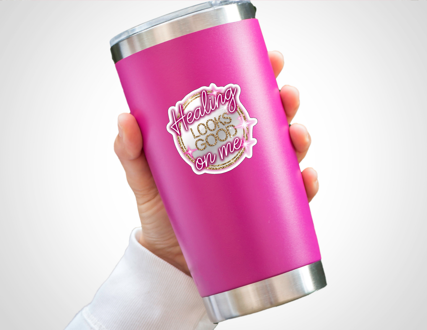 Healing Looks Good on Me Sticker – Empowering Vinyl Decal in 4 Luxe Styles