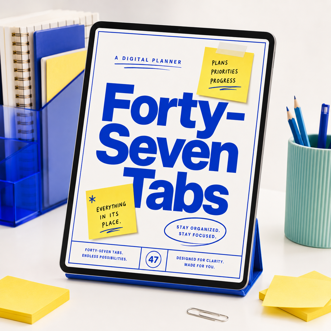 Forty-Seven Tabs: The No-Judgment Planner — Undated Printable Planner for Brains That Work in Bursts
