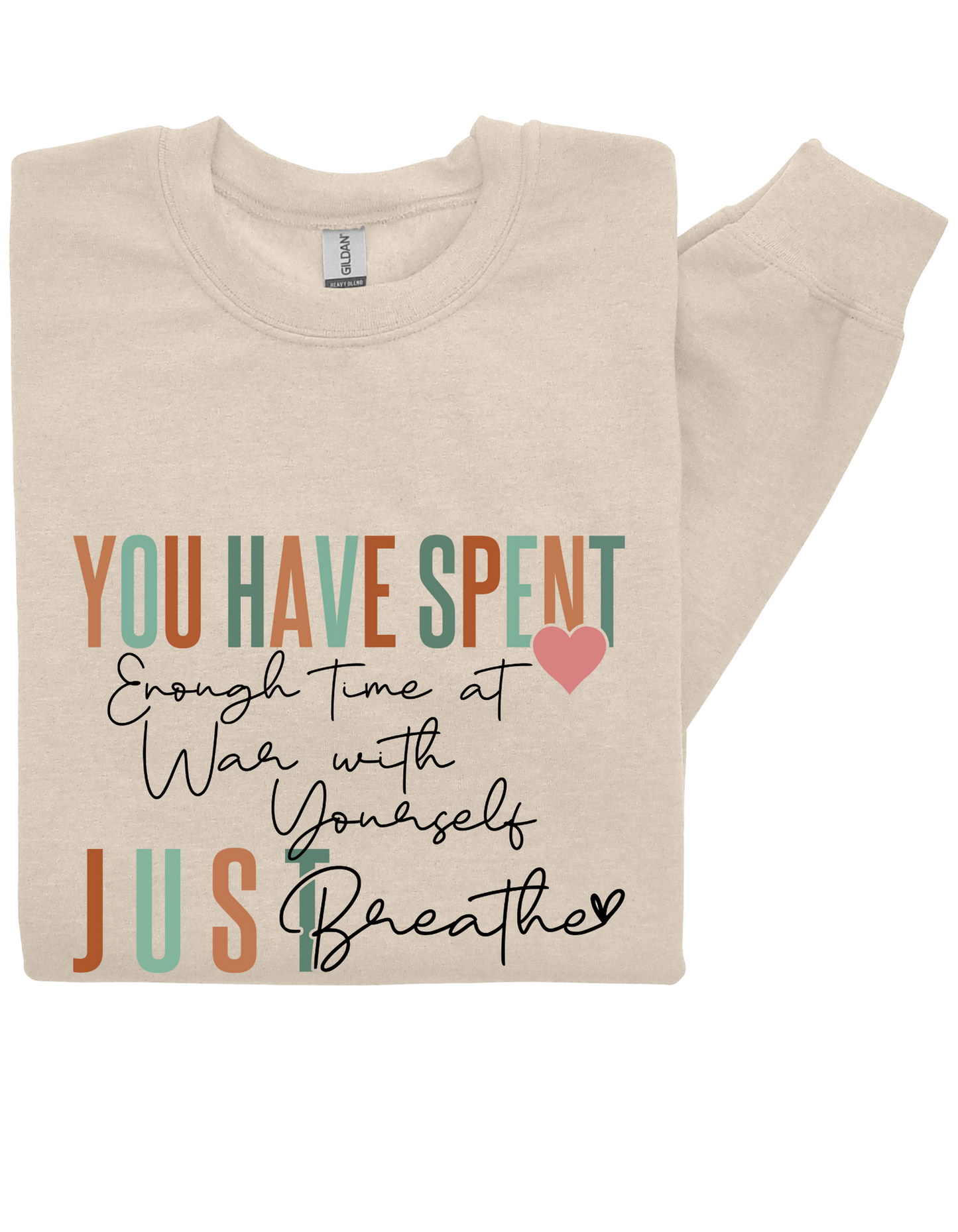 Just Breathe Sweatshirt – Gentle Mental Health Reminder Crewneck