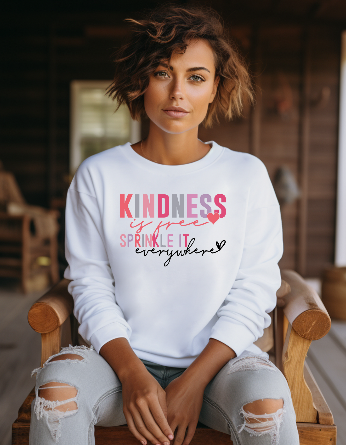 Kindness Is Free Sweatshirt – Sprinkle Love Everywhere Affirmation Pullover