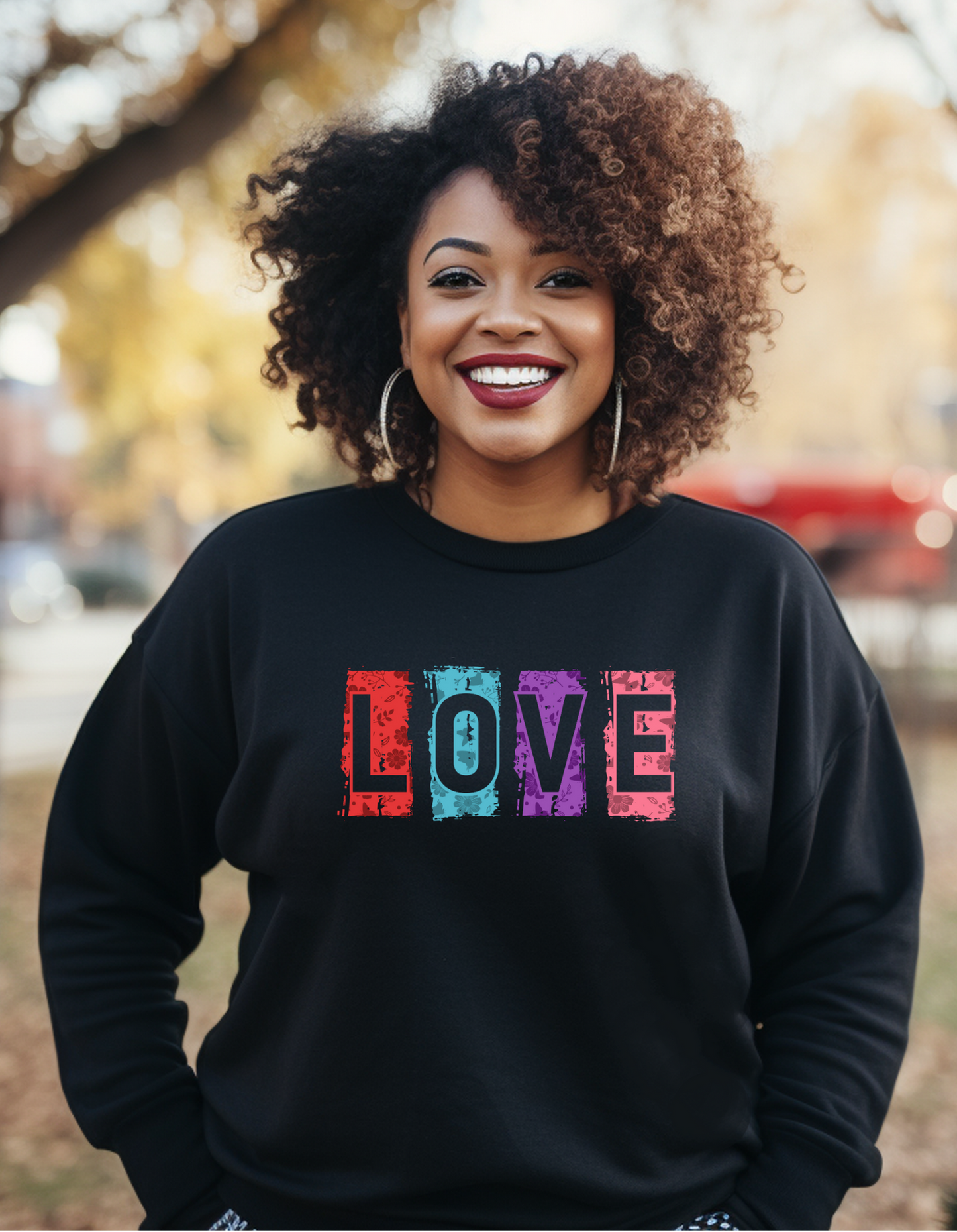 LOVE Sweatshirt – Colorful Block Letter Statement Crewneck