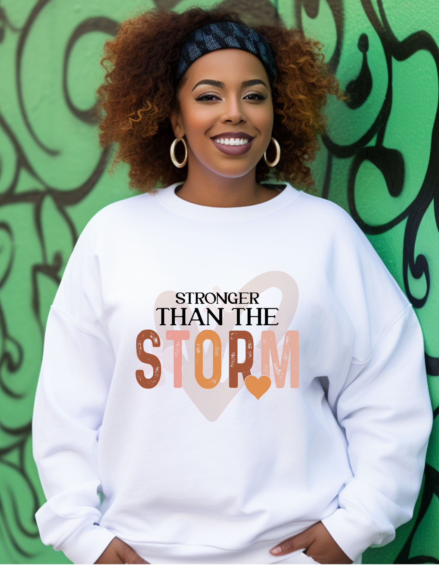 Stronger Than the Storm Sweatshirt – Resilience-Inspired Affirmation Crewneck