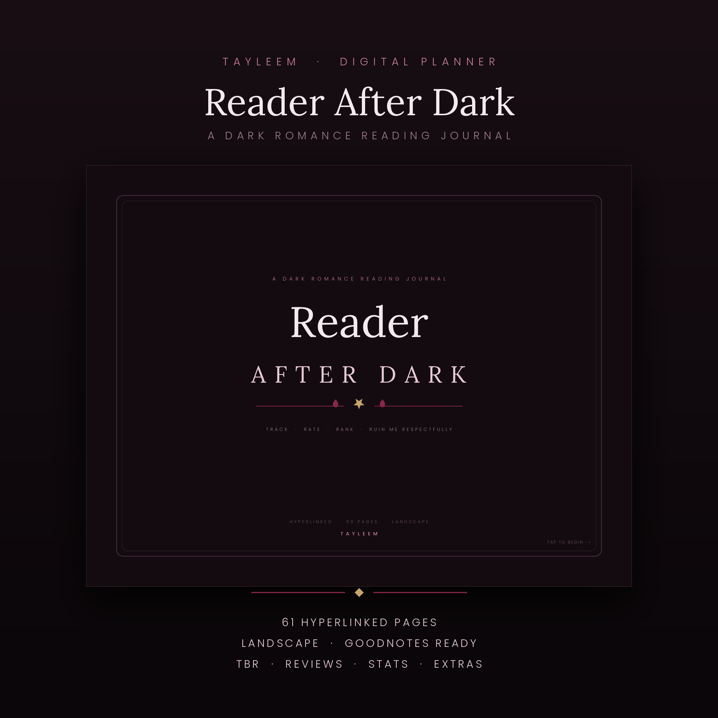 Reader After Dark | Digital Reading Journal & TBR Tracker