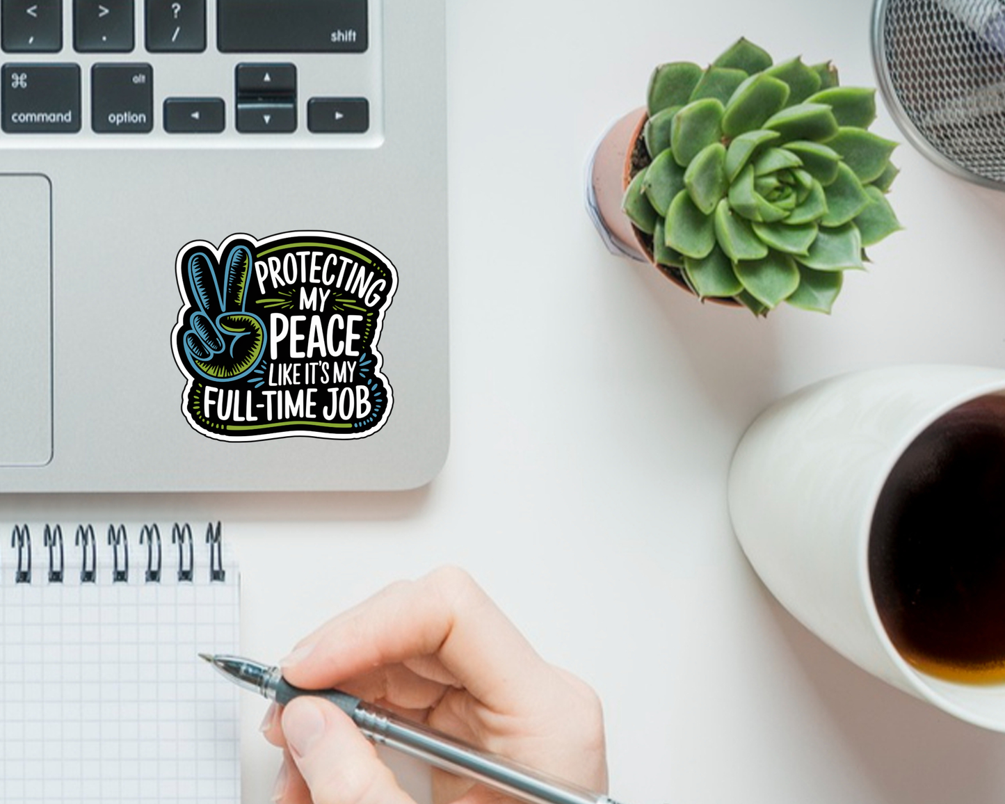 Protecting My Peace Like It's My Full-Time Job Bold Edition & Script Edition — Individual Die-Cut Sticker