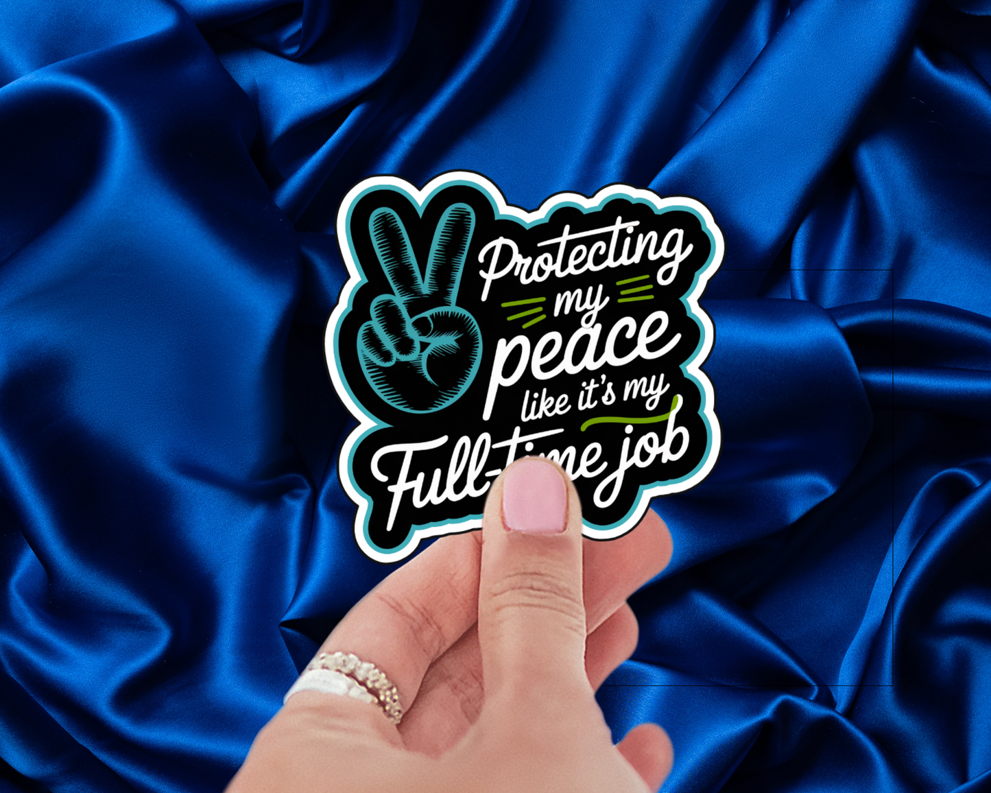 Protecting My Peace Like It's My Full-Time Job Bold Edition & Script Edition — Individual Die-Cut Sticker