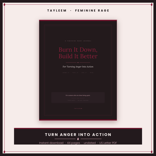 Feminine Rage: Burn It Down, Build It Better | Guided Journal