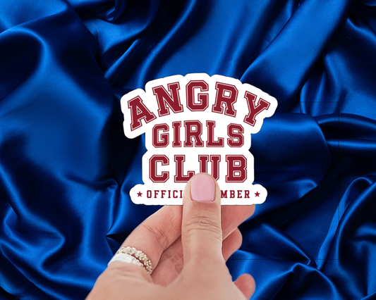 Angry Girls Club Official Member — Individual Die-Cut Sticker