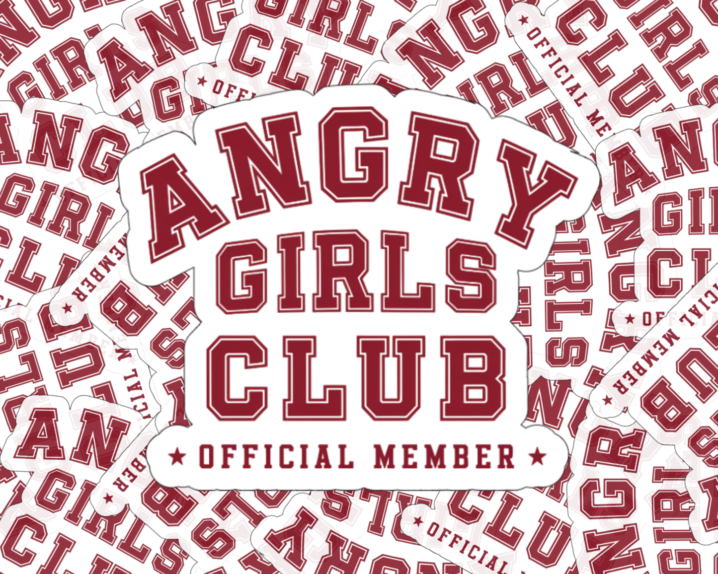 Angry Girls Club Official Member — Individual Die-Cut Sticker