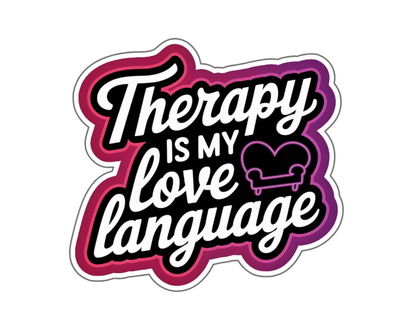 Therapy Is My Love Language — Bold Edition — Individual Die-Cut Sticker
