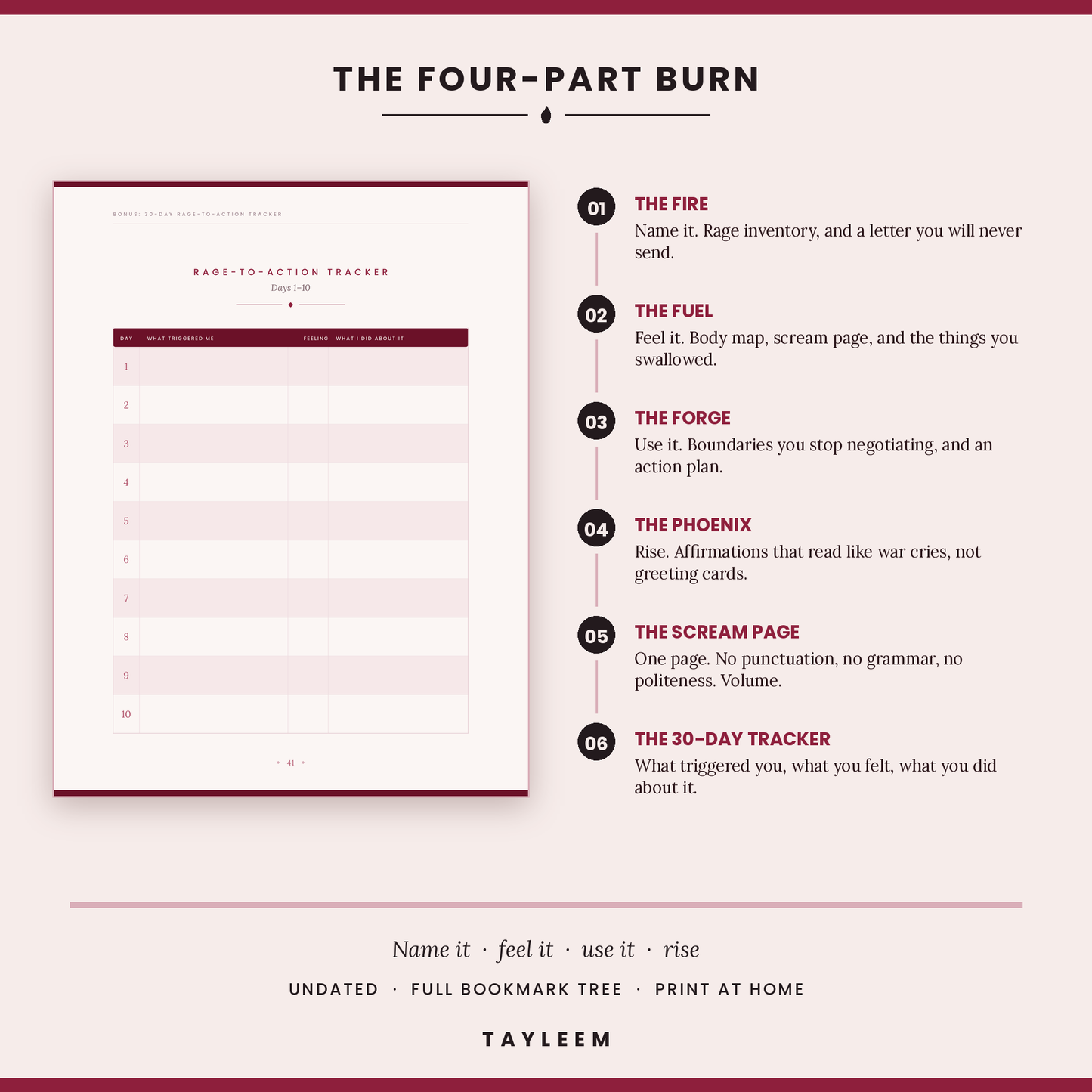 Feminine Rage: Burn It Down, Build It Better | Guided Journal