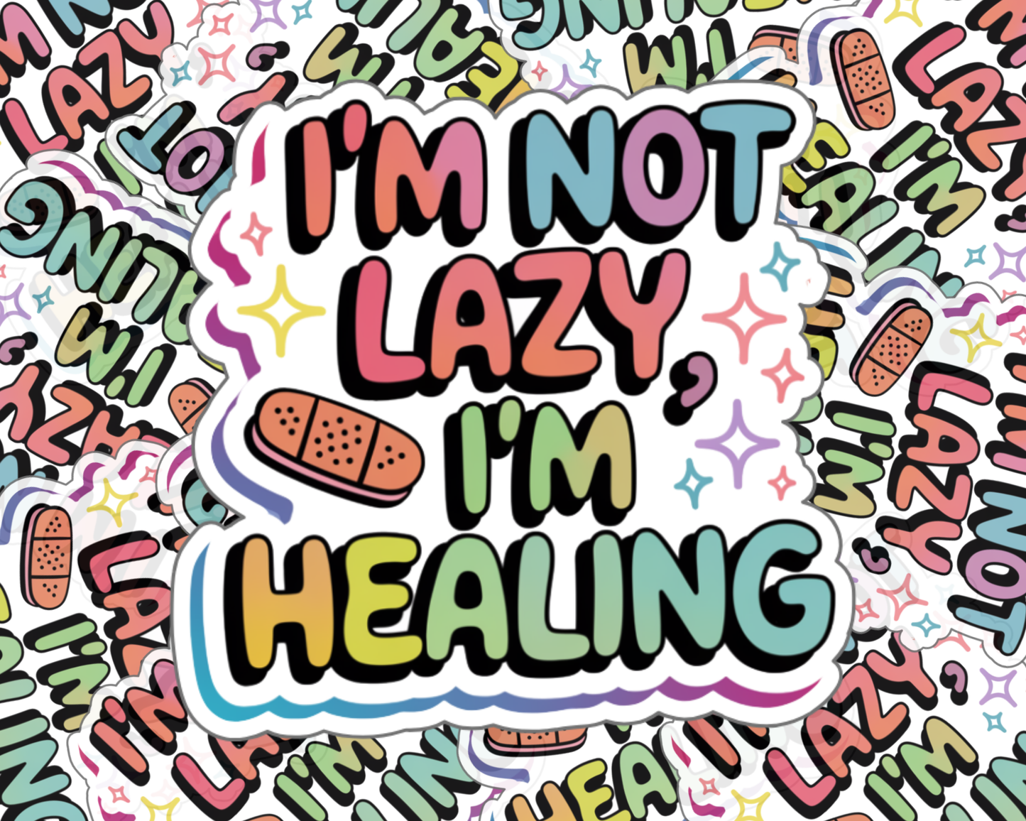 I'm Not Lazy, I'm Healing Bright Edition & Soft Edition — Individual Die-Cut Sticker