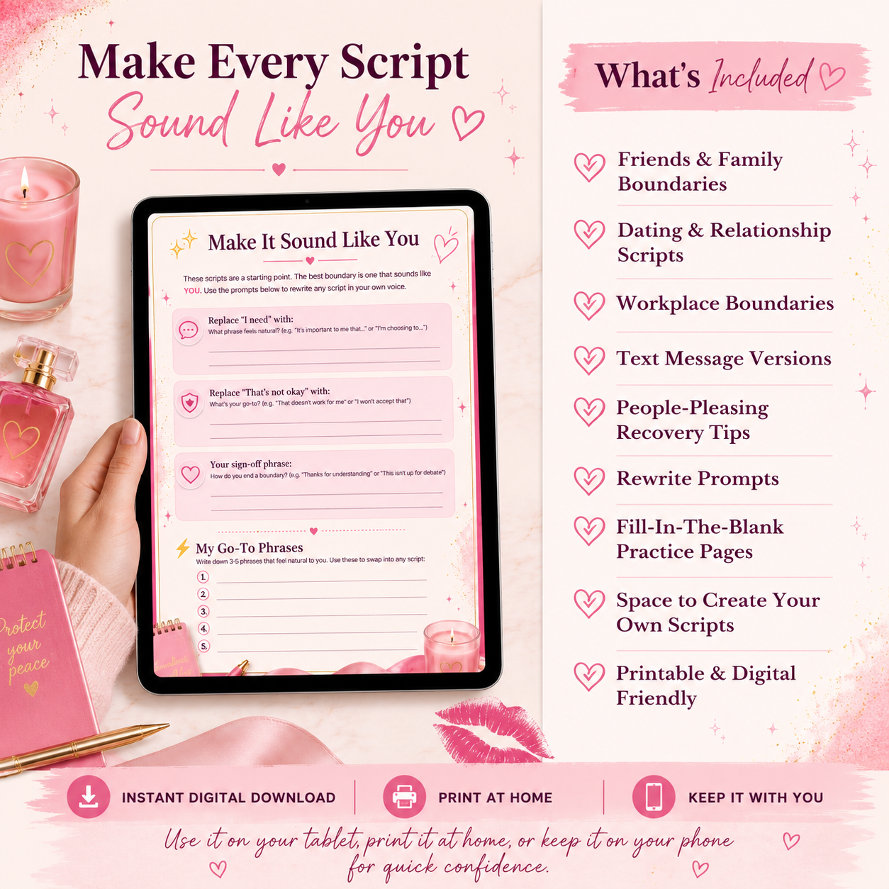 Boundary Scripts Mini-Pack | Digital Boundary Workbook & Conversation Guide