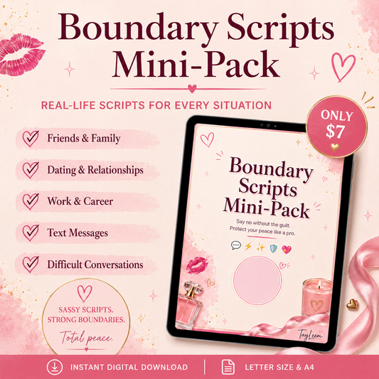 Boundary Scripts Mini-Pack | Digital Boundary Workbook & Conversation Guide