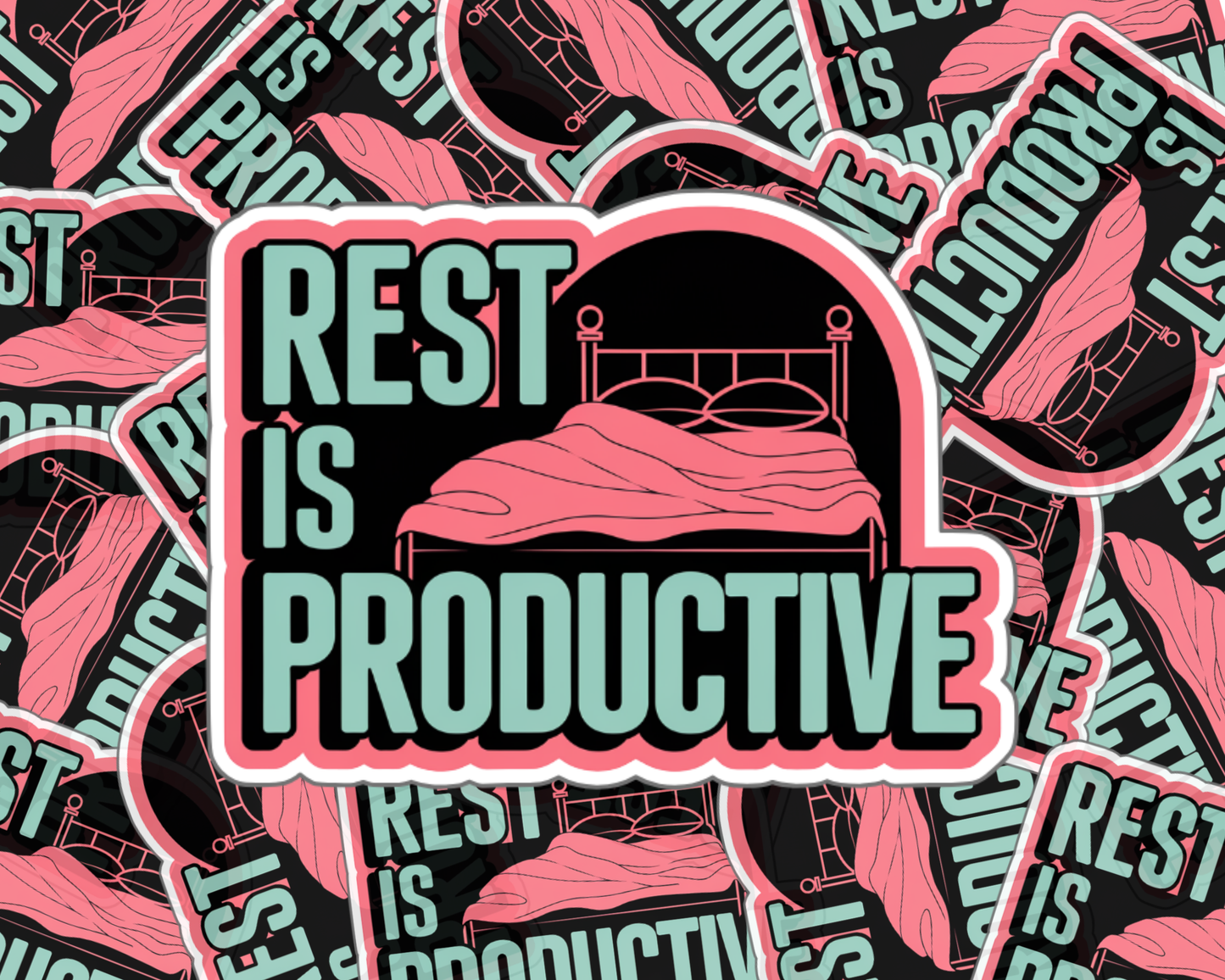 Rest Is Productive Mint Edition — Individual Die-Cut Sticker