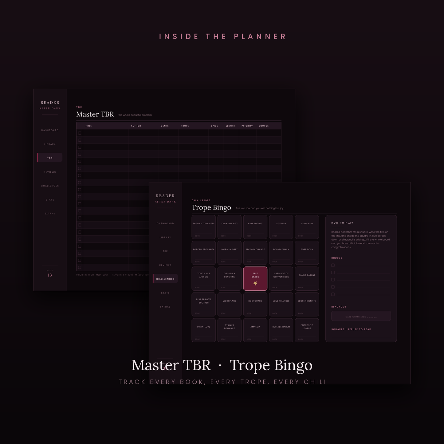 Reader After Dark | Digital Reading Journal & TBR Tracker