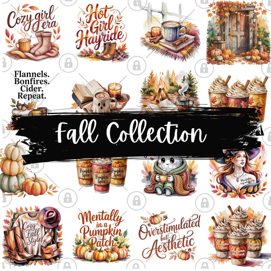 Fall Aesthetic PNG Bundle – 16 Cozy Autumn Designs for Sublimation, T-Shirts, Mugs + Commercial Use