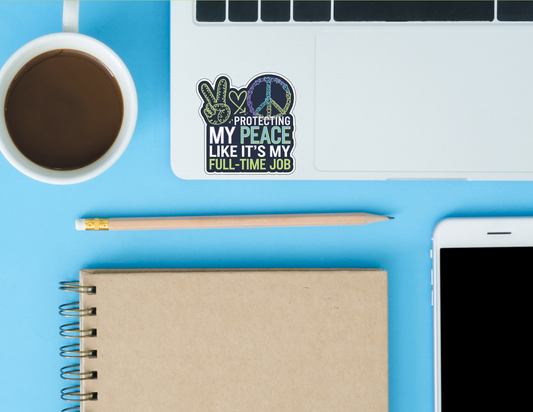 Protecting My Peace Sticker – Bold Vinyl Decal for Mental Health & Boundaries