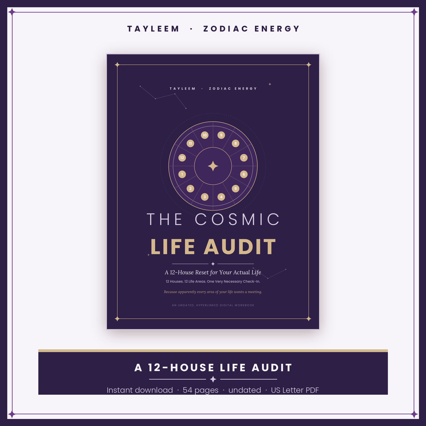 The Cosmic Life Audit: A 12-House Reset for Your Actual Life — Undated Printable Workbook