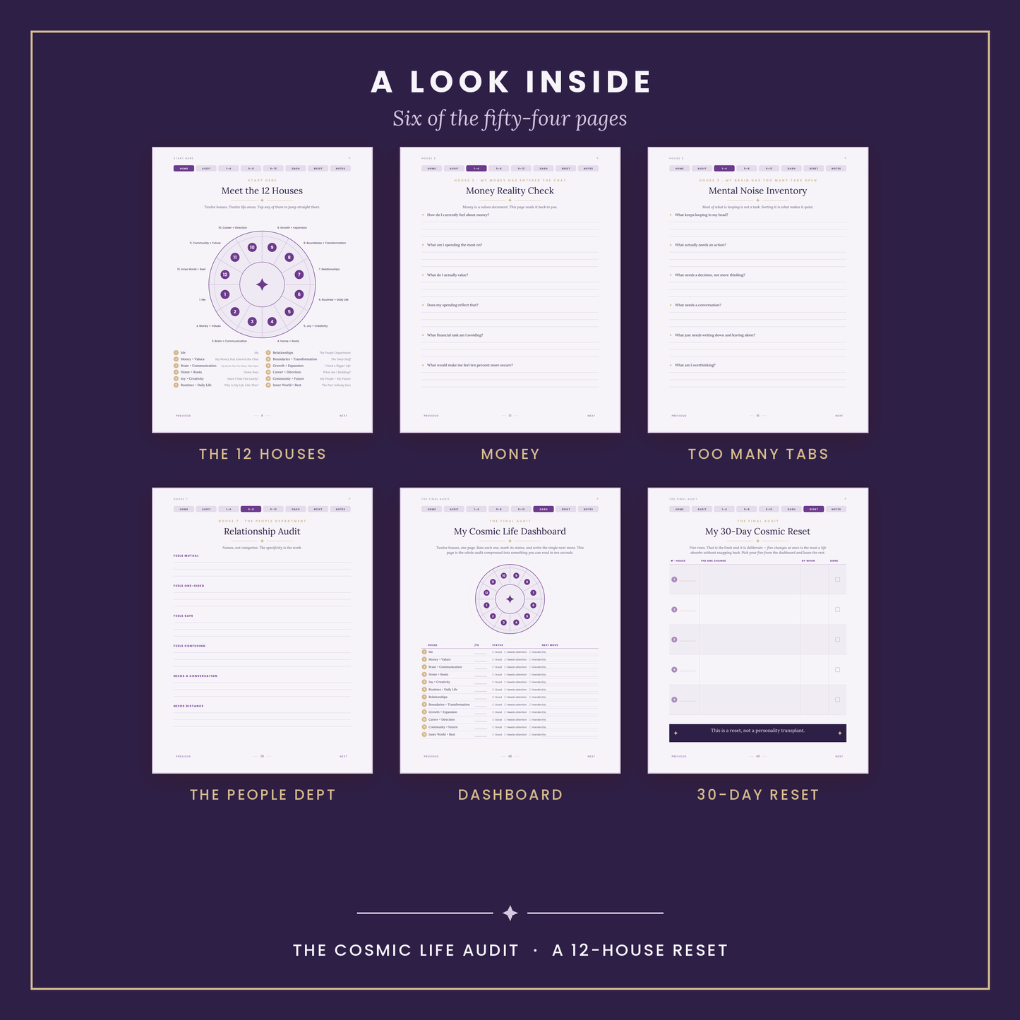 The Cosmic Life Audit: A 12-House Reset for Your Actual Life — Undated Printable Workbook
