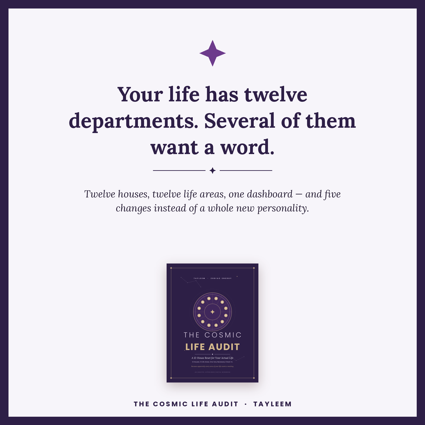 The Cosmic Life Audit: A 12-House Reset for Your Actual Life — Undated Printable Workbook