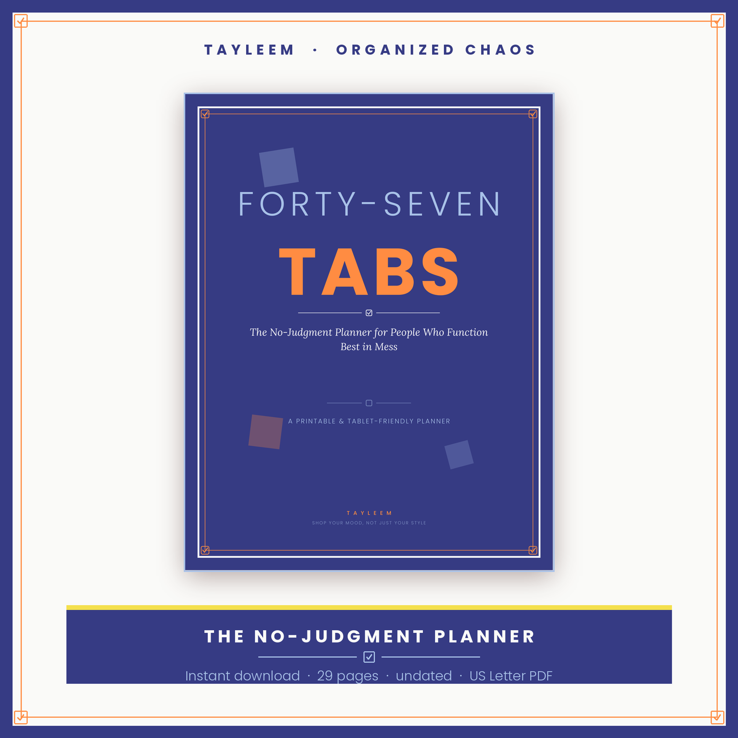 Forty-Seven Tabs: The No-Judgment Planner — Undated Printable Planner for Brains That Work in Bursts