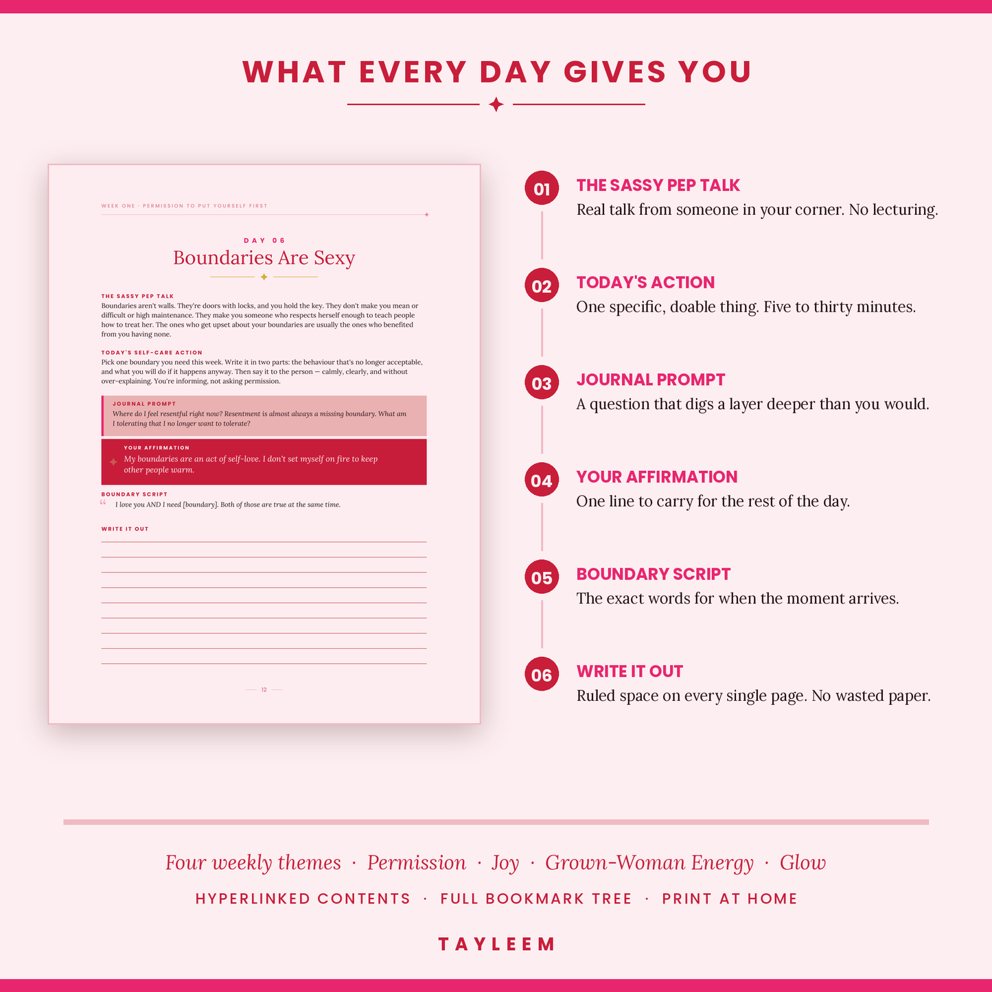 Permission Granted: The Self-Care Isn't Selfish Handbook — 30-Day Guided Journal (Printable PDF)